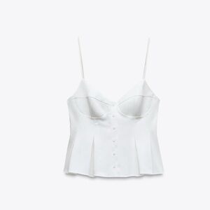 Zara Pleated Poplin Top